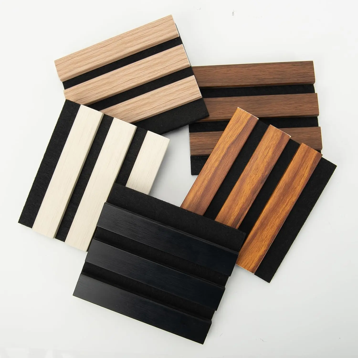 Acoustic Lightweight Slat Wall Panel,   Textured Wainscoting Panel, Samples Pack - 5 Colors