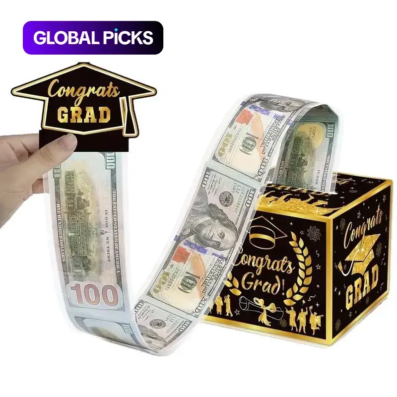 Perfect Gift for Graduation & Birthday - Creative Pull Out Money Box with Grad & Birthday Theme. Pull-out cash gift box, lovely party decor, Party Gifts and ideal present for graduates and birthday celebrations. #GLOBAL PICKS