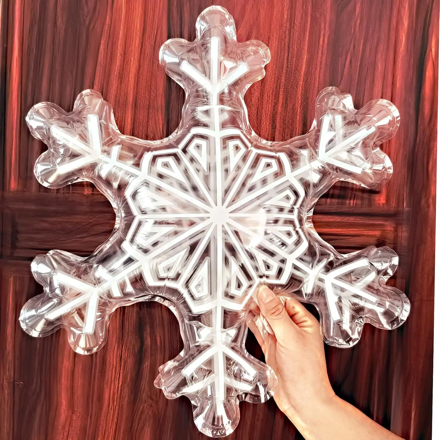 6 count Snowflake Balloons Transparent Winter Snowflake Foil Balloons for Christmas Party Decorations, Frozen Theme Birthday, Winter Wonderland Decor, Holiday Event,  Shower