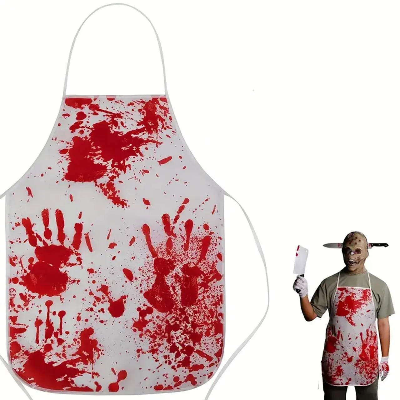 Blood Drop Apron, Halloween Novelty Decorative Apron, New Blood Drop Apron, Custom Bestseller Waterproof Apron, Blood Handprint Apron