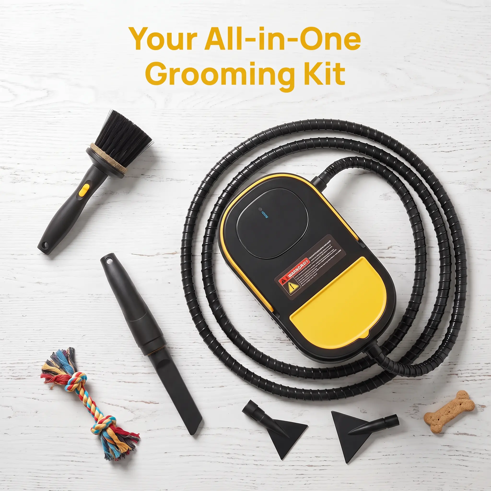 Portable All-Purpose Steam Cleaner, 3-Height Adjustable Ergonomic Handle, Rapid Heat-Up, 1.7 Quart Large Water Tank, Multipurpose Deep Cleaning Machine with 15-Piece Accessory Kit for Floors, Tile Grout, Kitchen, Bathroom, Car Interior & Stubborn Grease S