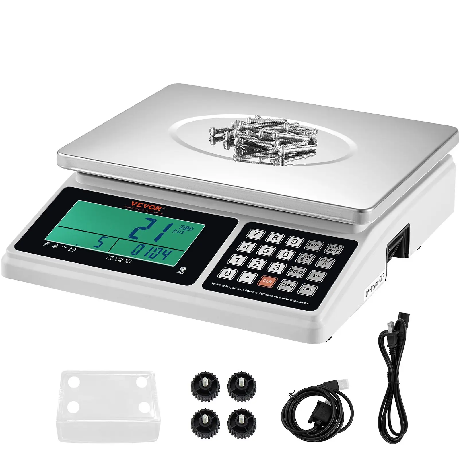 【DealsForYouDays】VEVOR Industrial Counting Scale, 30 kgx 1 g, Digital Scale for Parts and Coins, g/kg/lb Units, Electronic Gram Scale Inventory Counting Scale Kitchen Jewelry Scale with RS232 Port and LCD Screen