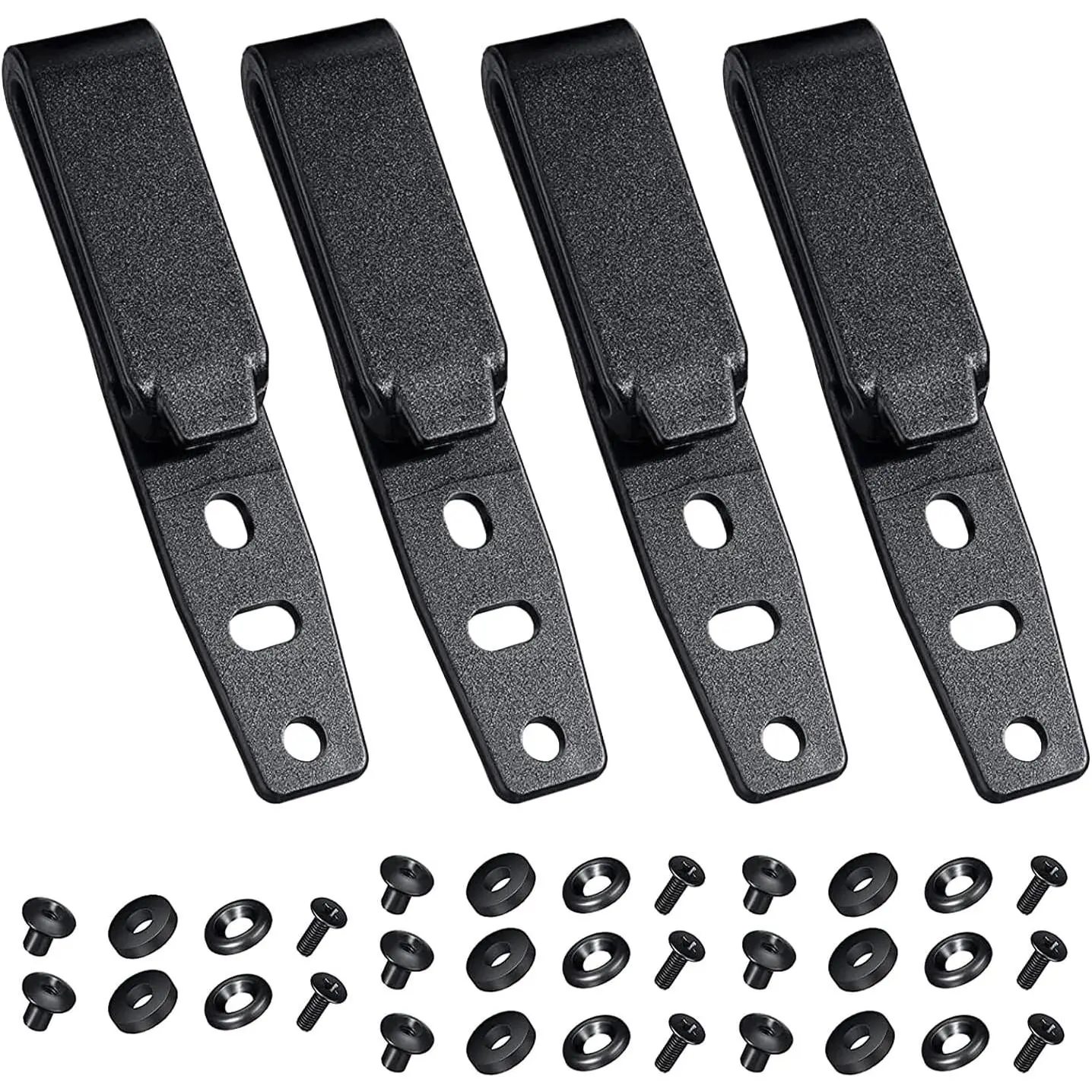 Unisex 3-Hole Tactical Black Kydex Gun Holster with Waist Cinch Clip, Knife Belt Clip, Molle Adapter, Screws & Mounting Accessories - Outdoor Gadgets for Outdoor Activities