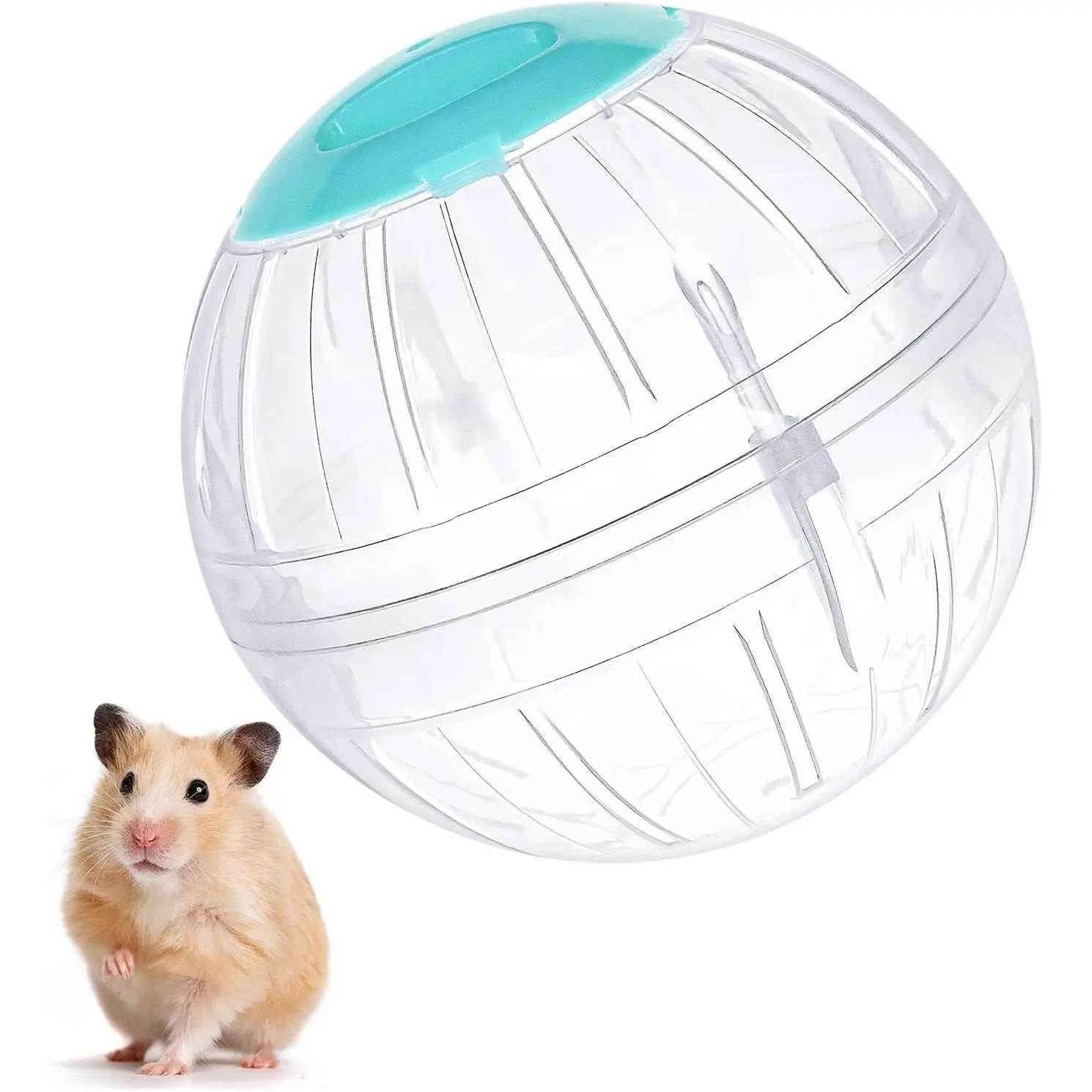 5.7 In Plastic Hamster Exercise Ball - Adjustable, Transparent, Safe Material, Non-Toxic, Odorless, Durable, Porous Design, Easy to Clean, Super-Silent for Dwarf Hamsters (Small Animal Pet Supplies), 5.7 Inches