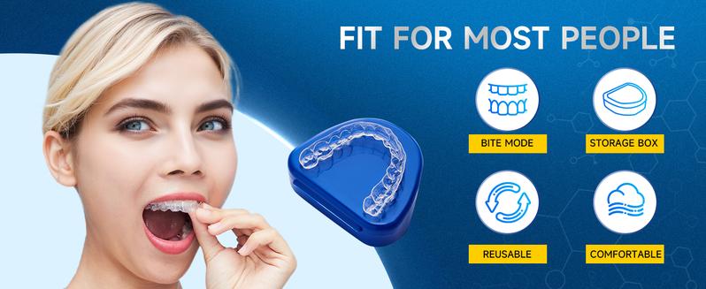 GBN Mouth Guard for Grinding Teeth at Night - Custom Fit Night Guards - Comfortable Mouth Guard for Sleeping, Nightguard, Mouthguard Includes 2 Sizes, 12 Cleaning Tablets