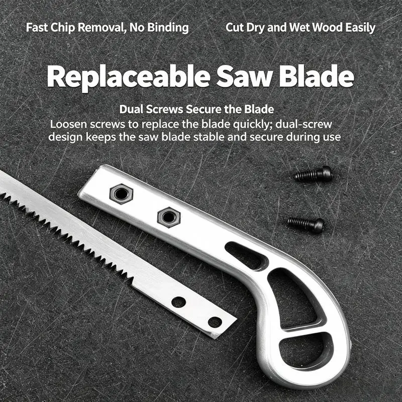 Japanese Hand Saw with Sharp Steel Pull-Cut Blade, Portable Wood Trimming & Carpentry Cutting Tool, Steel Blade