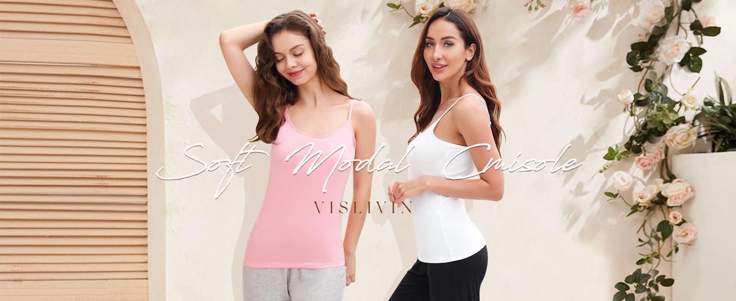 Women's Basic Solid Camisole Adjustable Spaghetti Strap Tank Top