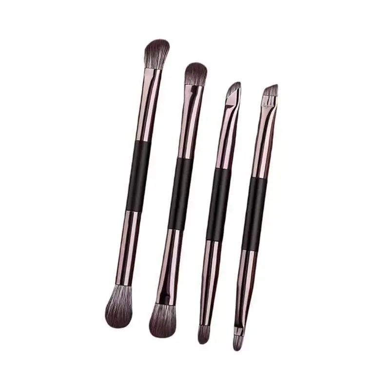 little sparrow sparrow 4pcs double ended makeup brush set travel friendly compact cosmetic kit with nose shadow blush concealer brushes for beginners daily and travel use professional makeup tools