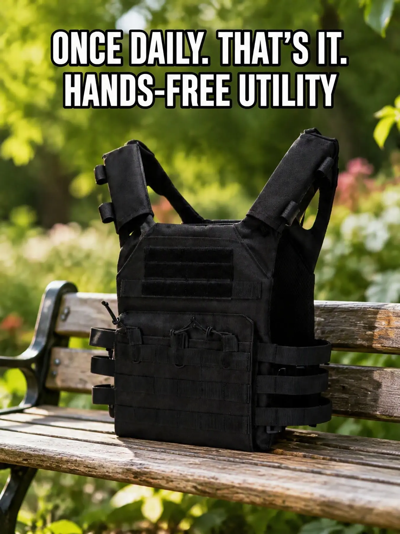 Sports Vest for Wilderness Outdoor Adventure Protection Quick Release Buckle Modular MOLLE Webbing Tear Resistant Plate Carrier Fabric Portable EDC Storage Vest For Cross Country Hiking And Outdoor Group Activities