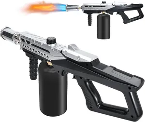 Propane Torch Gun, Flamethrower Gun with Adjustable Flame, Blow Torch Lighter for BBQ, Camping, Searing Steak, Welding & Charcoal Lighter (Propane Tank Not Included)