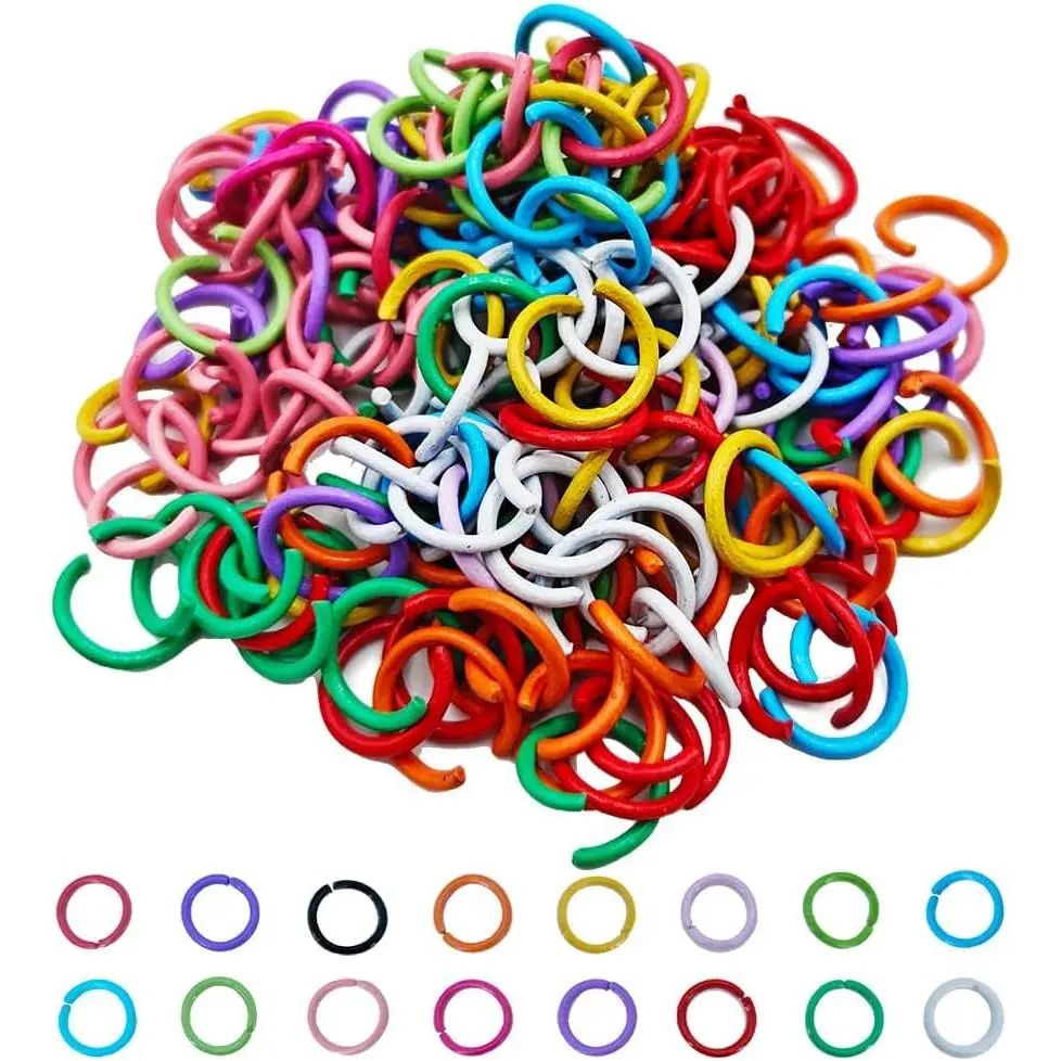 Colored Open Jump Rings Metal Single Jump Ring Iron O Ring Connectors 200 count 6 mm 16 Colors Resistant to Tarnish for  Necklace Bracelet Earring Pendant Bead  Finding Making