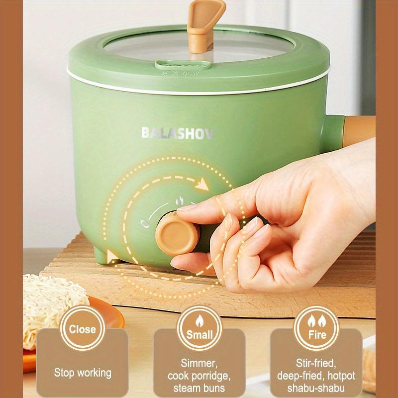 BALASHOV Portable Electric Hot Pot, Steamboat Pot, Cooker Pot, Mini Multifunctional Pot with Stainless Steel Steamer, Household Kitchen Appliances for Cooking Pasta, Noodle, Steak, Porridge