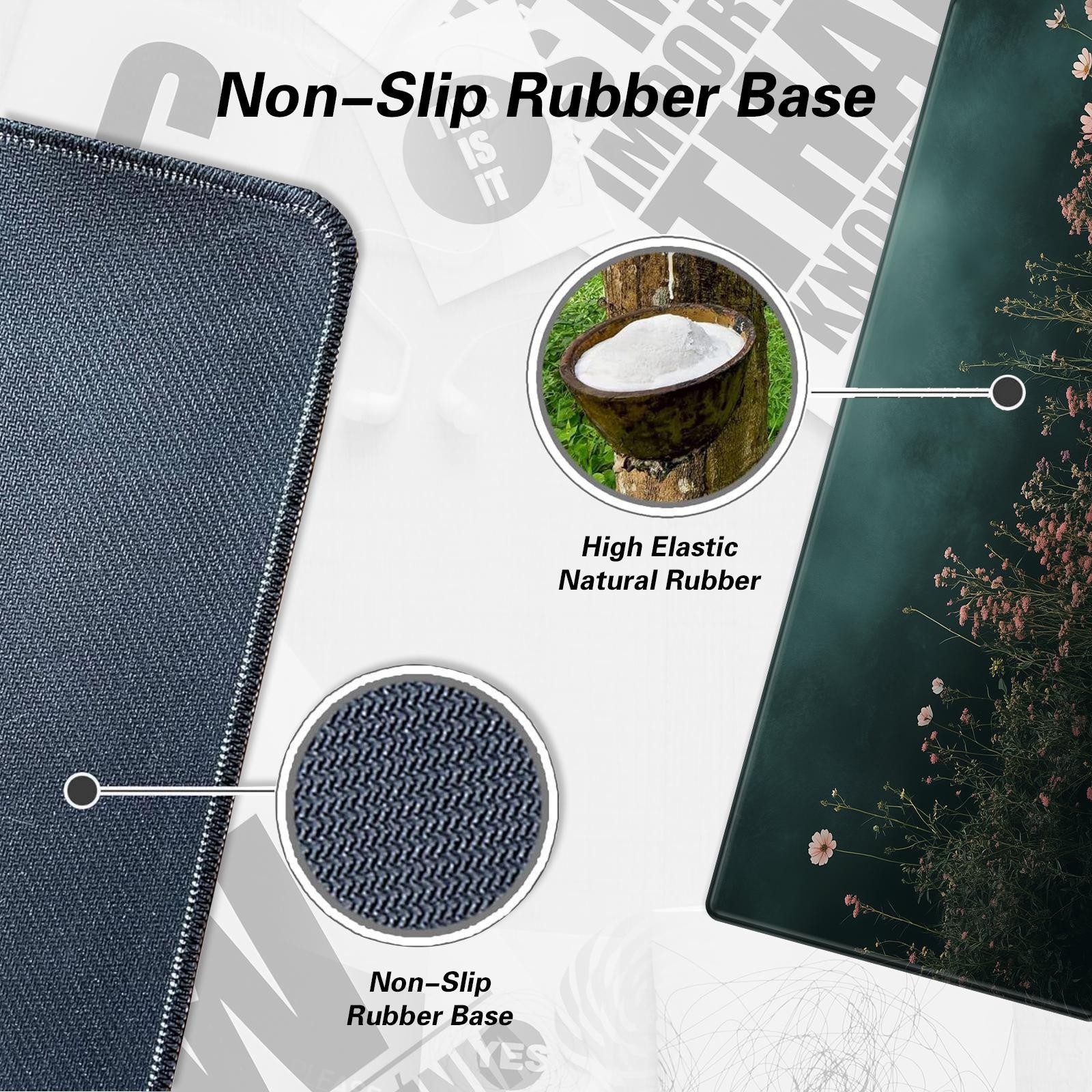 Flower Pattern Mouse Pad, 1 Count Rectangle Gaming Mouse Pad, Large Mouse Pad with Stitched Edges, Keyboard Mouse Mat for Work, Game, Office, Home, Desktop Accessory