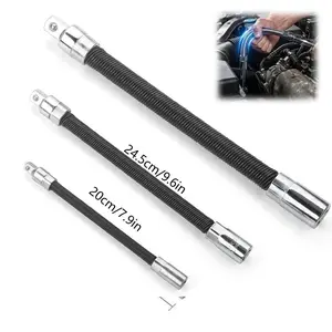 3 Sets Flexible Shaft Extension Extender Torque Socket Extension Bar,Flexible Extension-Bar Set,Electric Wrench Sleeve Universal Extensions Rod,Extensions Bar for Tight Spaces Automotive Repair Tool
