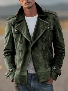 New European and American Style Casual Solid Color Jacket for Men, Unlined Plain Surface Blouse Shirt, Lightweight Design