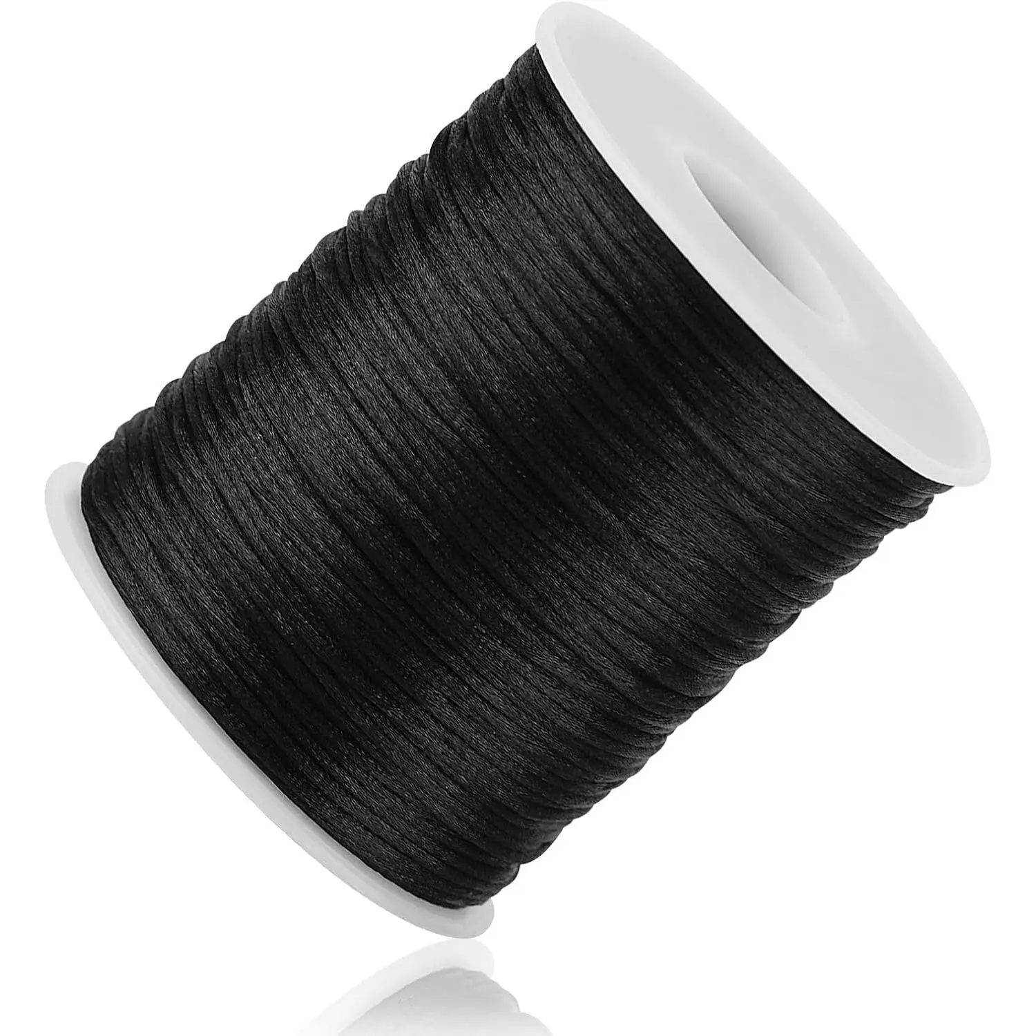 Black Nylon String Cord - 1MM 100 Yards Black Twine, Bracelet String for Bracelet Making, Braided Ornament Lanyard Thread,  Thread Clay Bead Cords for Crafts, Macrame Satin