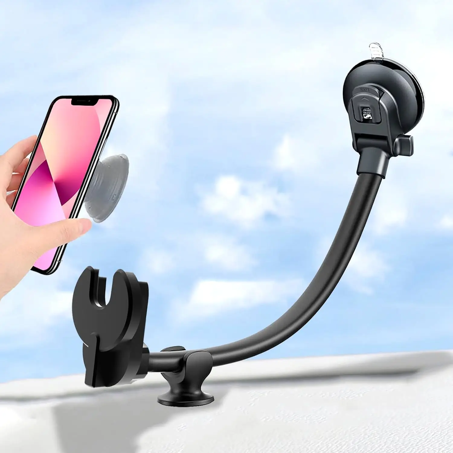 Mount for Pop Socket, Dashboard Windshield  Phone Holder Compatible with Popsocket,  Suction Cup  Phone Mount Fits  Smartphones with Pop Grip