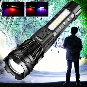 Super Powerful Rechargeable LED Flashlight, Portable USBDriven Lithium Battery, Outdoor Camping Fishing HuntingHiking Emergency Light RCB LED Flashlight