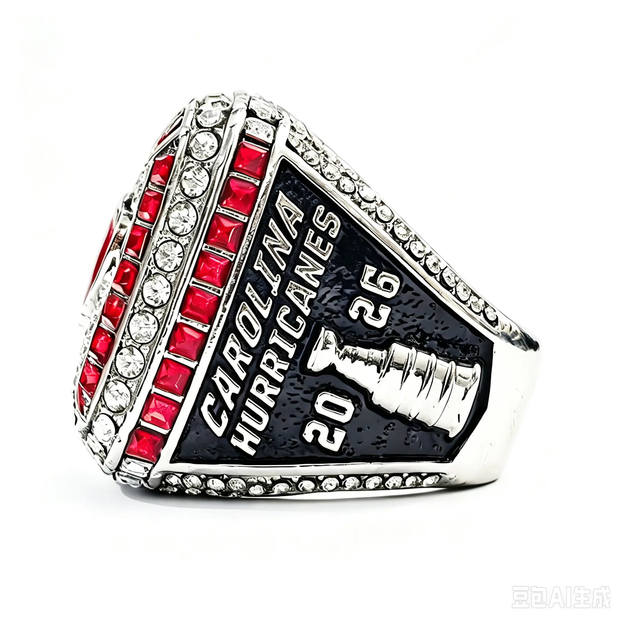 2026 Carolina Ice Hockey Championship Ring for Fans - Sparkling Crystal-Studded Statement Band, Costume Jewelry for Game Day, Birthday Gift