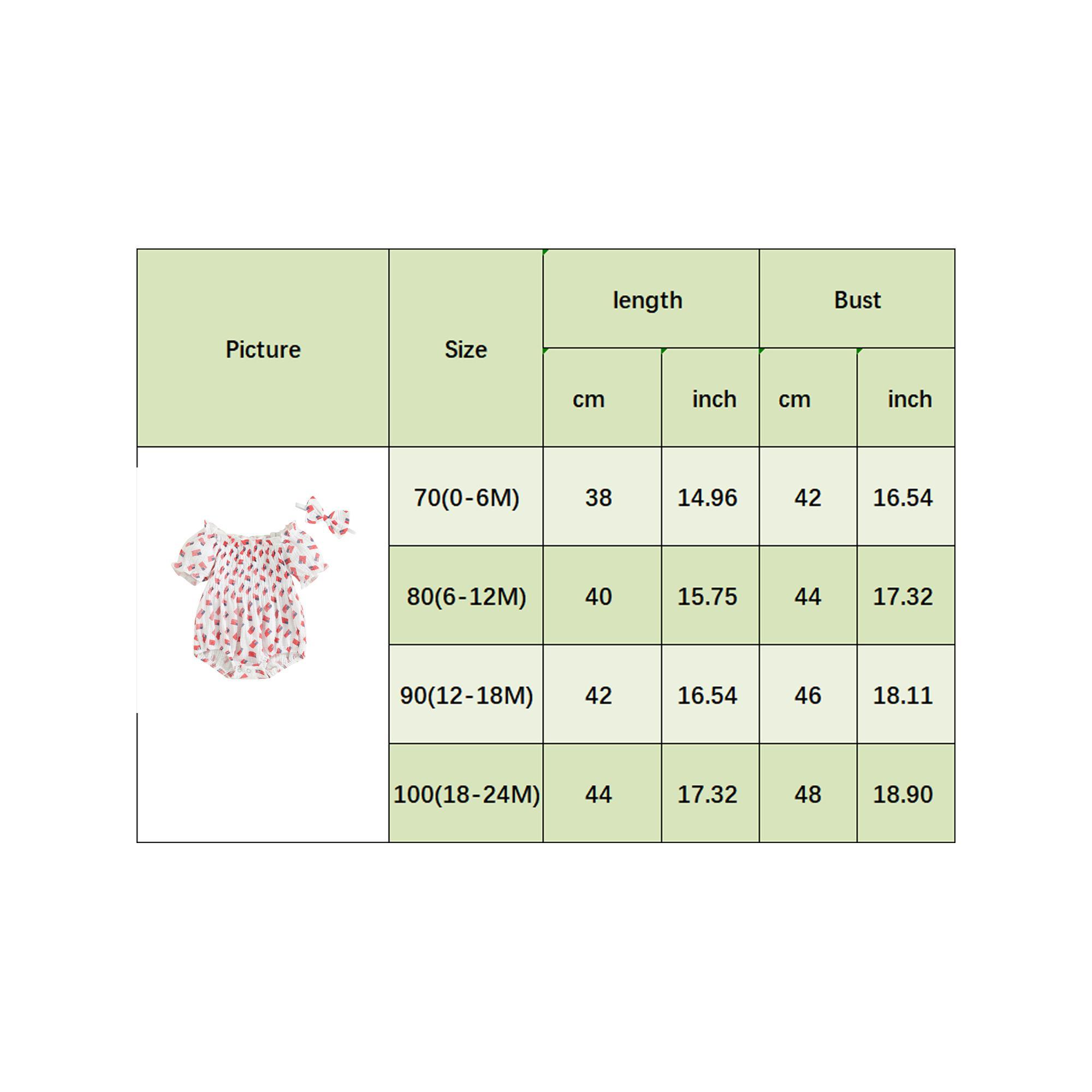 4th of July Newborn Infant Baby Girl Outfit American Flag Print Bubble Romper Puff Sleeve Bodysuit Headband 2 Piece Set Independence Day Clothes