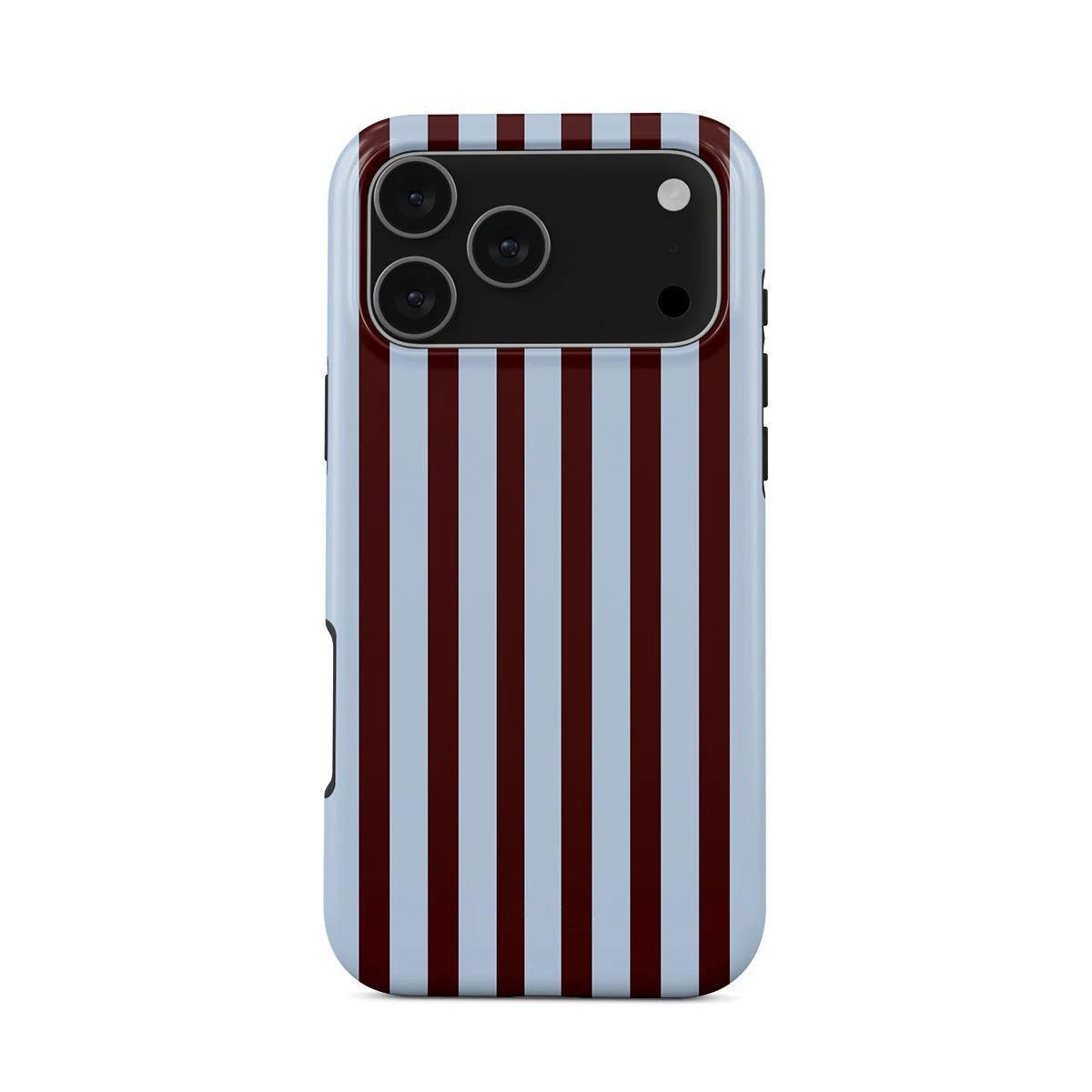 Offline – iPhone 17 Pro Max Case |       Brown & Blue Vertical Stripes Design |       Trendy Aesthetic, Durable Dual-Layer Protection |       Compatible for iPhone 17 Air, 16, 15, 14, 13, 12, 11 / Pro Max, Plus & Mini Compatible with Samsung Galaxy S25