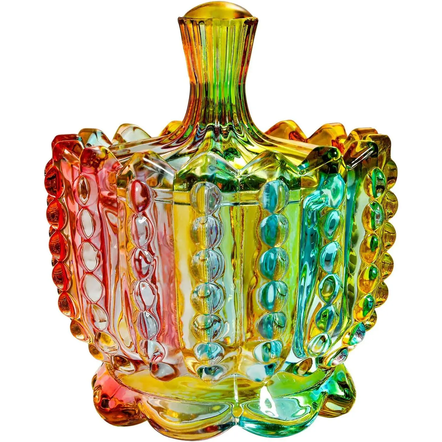 Colorful  Glass Candy Dish, Decorative Candy Jars with , Cute  Cookies Jar