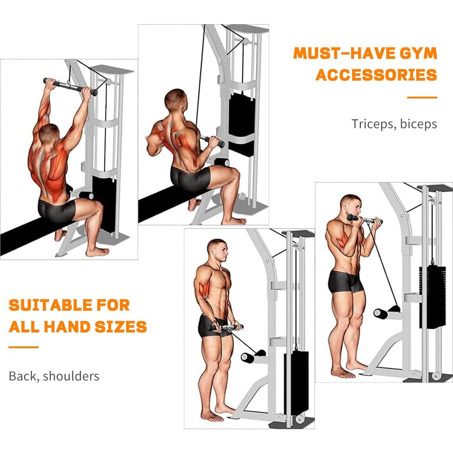 Straight Bar, Pull Down Bar 360 Rotating, Lat Pulldown Attachments  Attachments For Gym  Machine Attachment, Tricep Press Down Curl Bar, Strength   Attachments