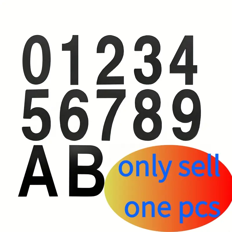1pc Stainless Steel 3D Stereoscopic Digital Sticker Self-Adhesive Digital Sign Door Number House Number Mailbox Email Number Digital Sticker Metal Sign Nameplate Hotel Door Number Digital Decor