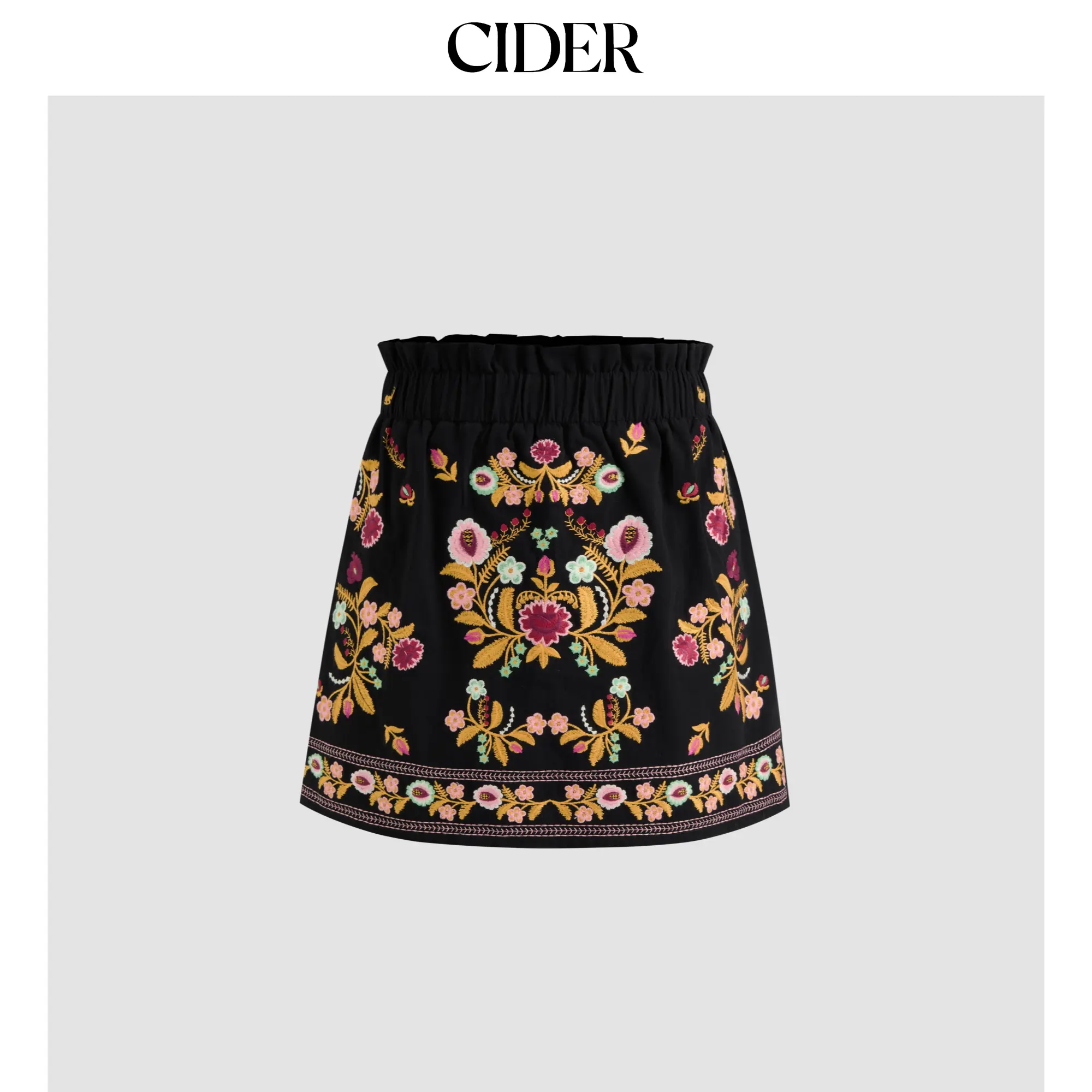 Cider  Mid Rise Aztec Elastic Waist Skort