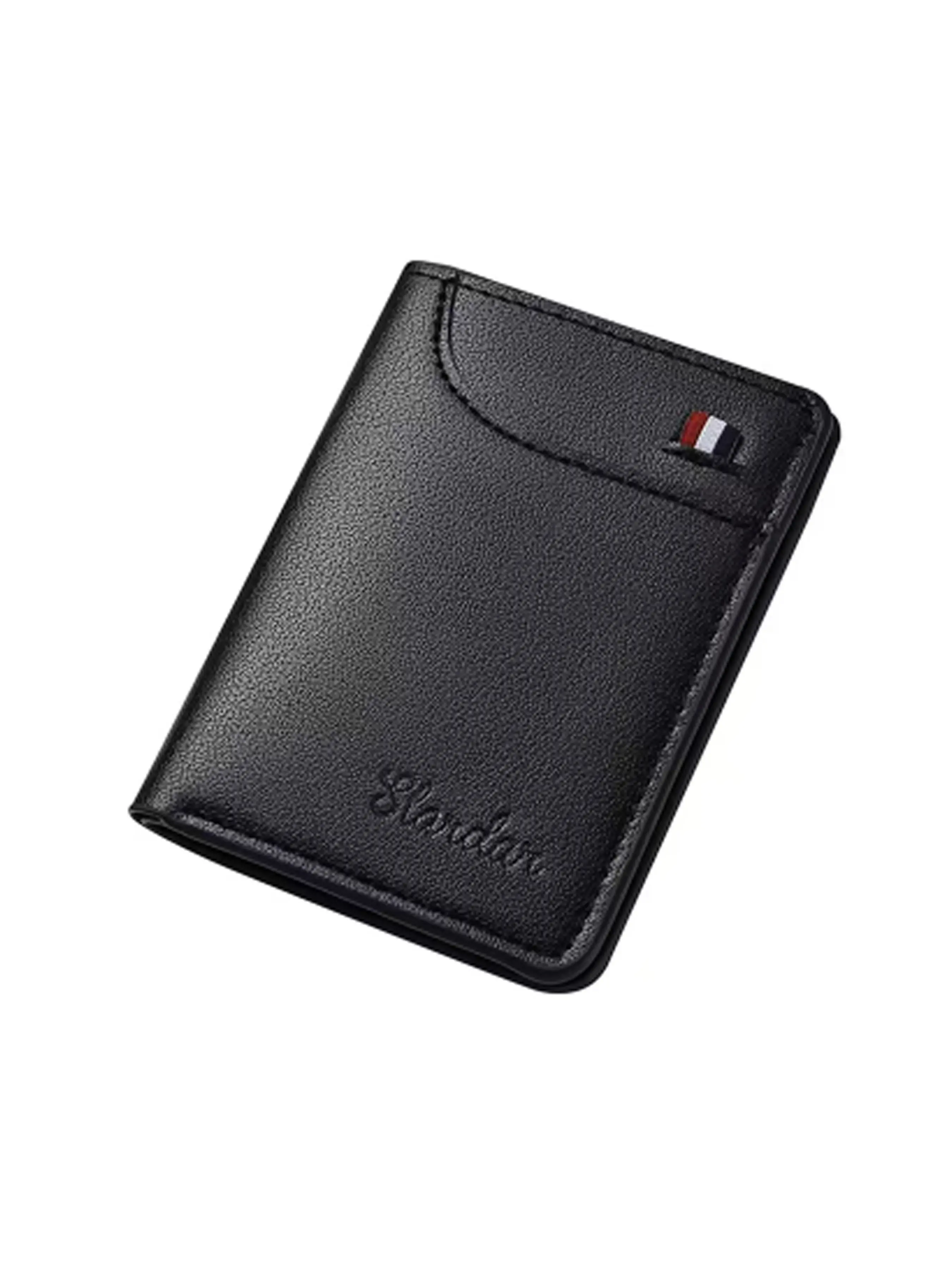1 Pack Men's Short Fold Wallet, Lightweight Portable Multi-Card Holder, Hidden Card Slot, Transparent ID Window, Large Cash Compartment, PU Leather