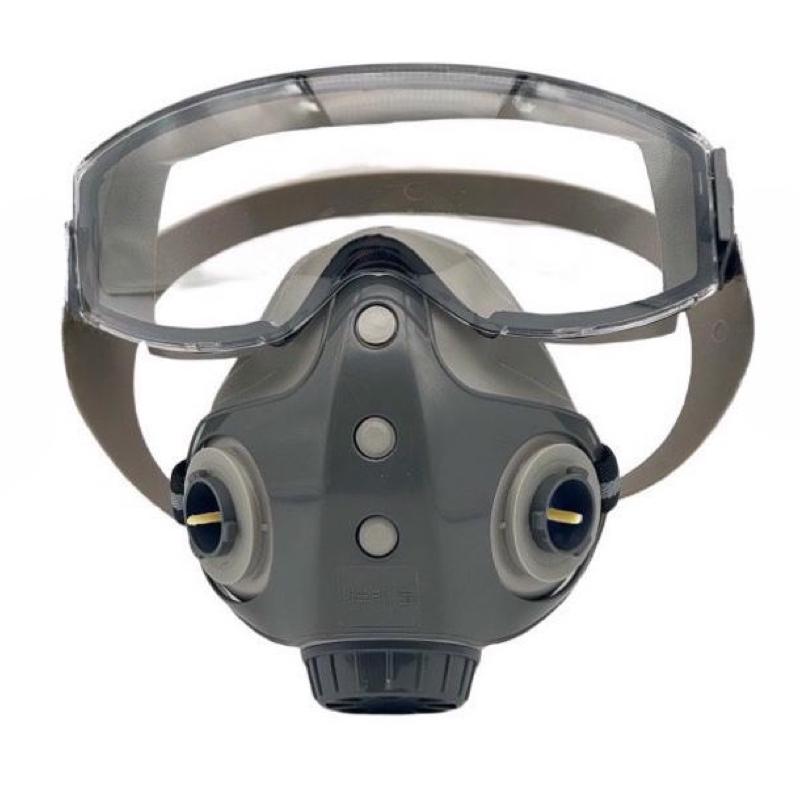 Dust-proof Integrated Respirator Mask, Reusable Half Mask with Goggles, Anti-dust Mask for Spray Painting & Woodworking Projects