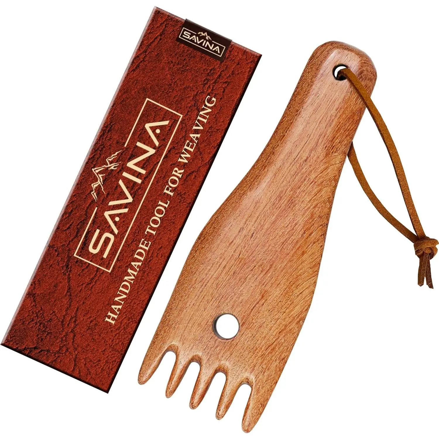 Wooden Weaving Comb for Loom, Tapestry Beater Comb, Hand Carved Weaving Knitting Tools & Accessories for Tapestry, Woven Making Crafts (1Pcs)