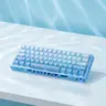 60% Compact Gasket Mounted Mechanical Keyboard - Fresh Blue Translucent, Hot-Swappable Red Switch, RGB Wired Gaming, Foam-Included, Durable, Colorful Design, Airy Aesthetic, Ergonomic, Hotkeys & Media Keys, Keycap Puller, Custom Setup for Students