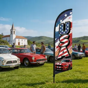 8.5 Ft Feather Flag, Polyester Waterproof Sunscreen Banner, Wind-Resistant Single-Sided Print, Party Decoration Flag, No Base or Pole Included