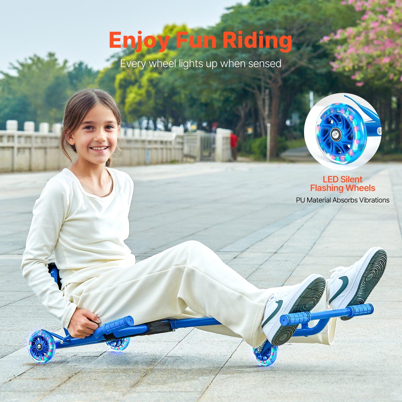 VEVOR Ride on Scooter, Load Capacity of 198 lbs, Swing Side-to-Side for Amazing Ride Powered by Zig-Zag Motion, Ride on Drifting Toy for Ages 10+, Rides on Any Hard Surface for Indoor & Outdoor, Blue VEVOR Ride on Scooter, Load Capacity of 198 lbs, Swing Side-to-Side for Amazing Ride Powered by Zig-Zag Motion, Ride on Drifting Toy for Ages 10+, Rides on Any Hard Surface for Indoor & Outdoor, Blue