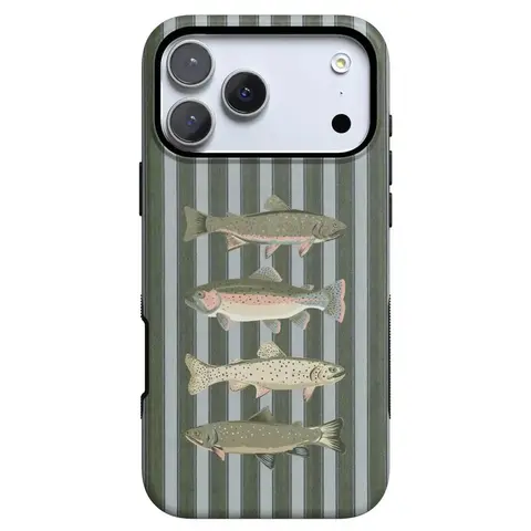 VYD Boyfriend Collection Vintage Striped Fish-Patterned Crash-Proof Smartphone Casing - Shockproof, Impact-Absorbent Drop-Protection Cover with Raised Edges, Screen Protector, Phone Accessories Gift