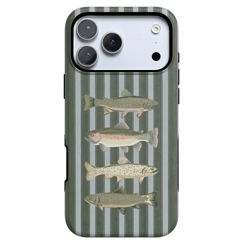 VYD Boyfriend Collection Vintage Striped Fish-Patterned Crash-Proof Smartphone Casing - Shockproof, Impact-Absorbent Drop-Protection Cover with Raised Edges, Screen Protector, Phone Accessories Gift