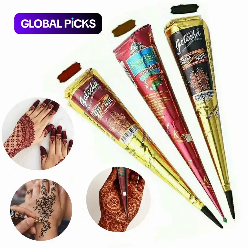 3 Pcs Henna Tattoo Paste, Temporary Waterproof Body Art, Henna Design Cream, Ideal for Creative Body Design #TOP PICKS