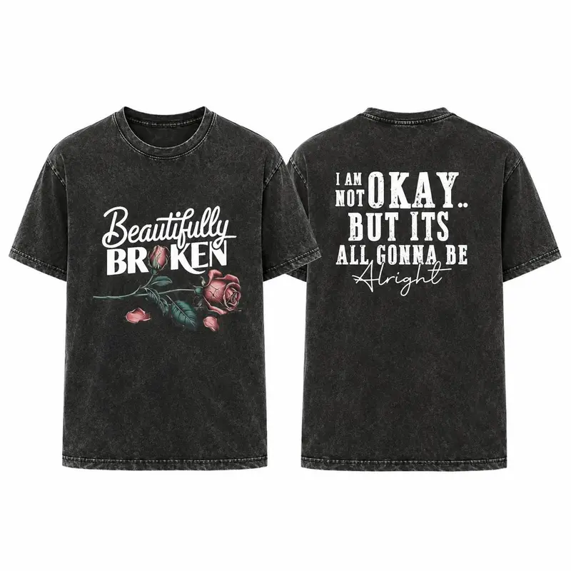 Beautifully Broken Graphic Tee Sweatshirt Hoodie for Men and Women Casual Fleece Fabric Country Music Design Perfect for Daily Wear