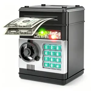 Piggy Bank for Adults kids, Electronic ATM Coin Cash Bank with Password Code Lock and Auto Grab Bill Slot, Large Capacity Coin Bank Money Jar for Adults, Designed for All US Coins`