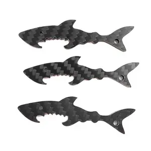 Carbon Fiber Beer Bottle Opener Unique Shark And AK47 Gun Shape Ultralight Kitchen Tool Best Gift for Men Soldier 1/3PCS