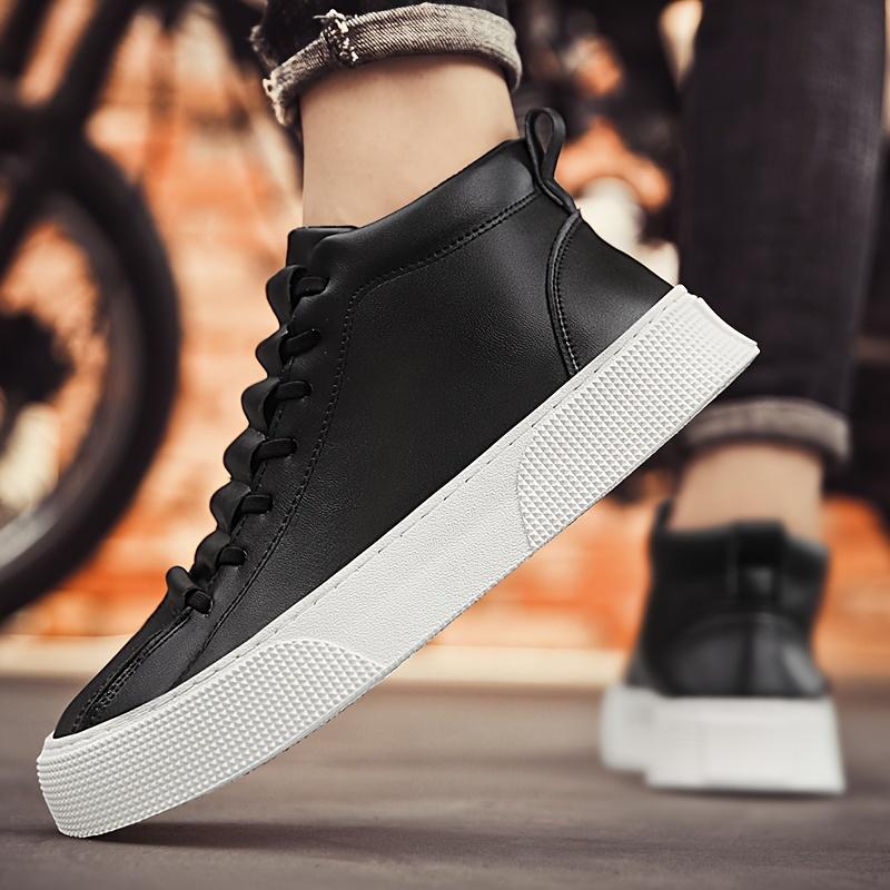 [Durable | Comfortable] Durable Comfortable Men's Ankle Boots |   Non-Slip Lace-Up Soft-Sole Sneakers for Outdoor Daily Wear