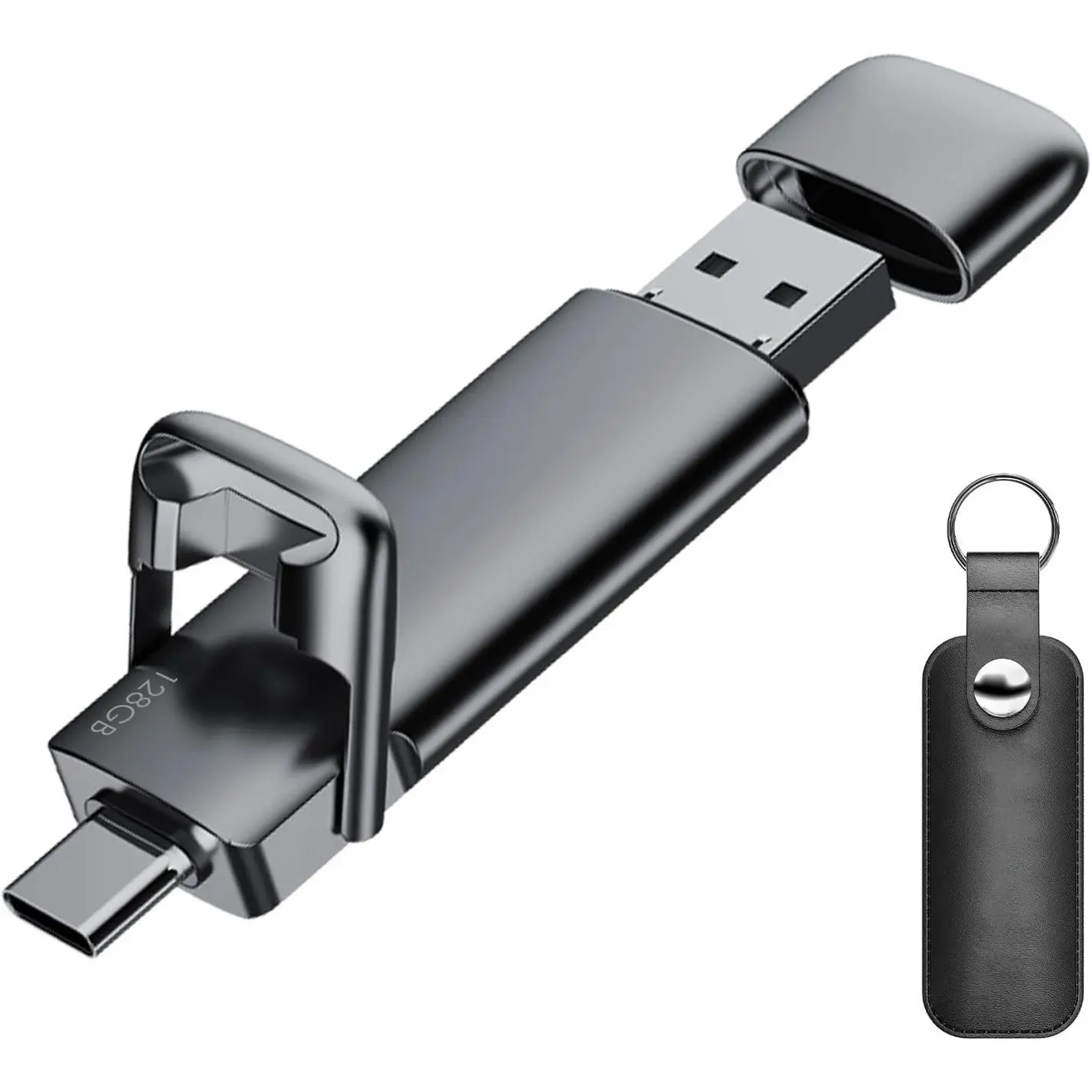 128GB  USB C Flash Drive,2-in-1 Type C+ USB A 3.2 Gen2 Solid State Thumb Drive,Speed Up to 550MB/s Memory Stick Data Storage for  15,Thunderbolt 3, Android Phone,Tablet,Laptop