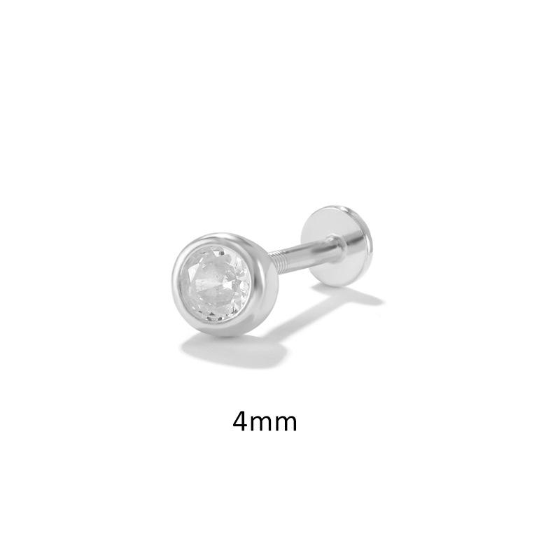 S925 sterling silver internal thread flat back cartilage earrings • Simple round CZ earrings, suitable for spiral ear screens. Conch earrings are suitable for giving girlfriends, girlfriends, and birthday gifts on holidays Dainty Matching