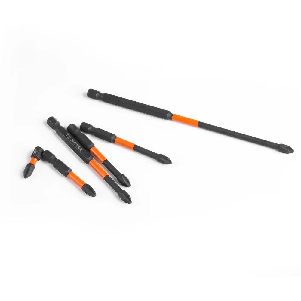 PH2 Strong Magnetic Cross Torque Head Screwdriver S2 Steel Electric Head High Hardness Magnetic Anti-slip Electric Drill Bit Size:(25mm,50mm,65mm,70mm,90mm,150mm)