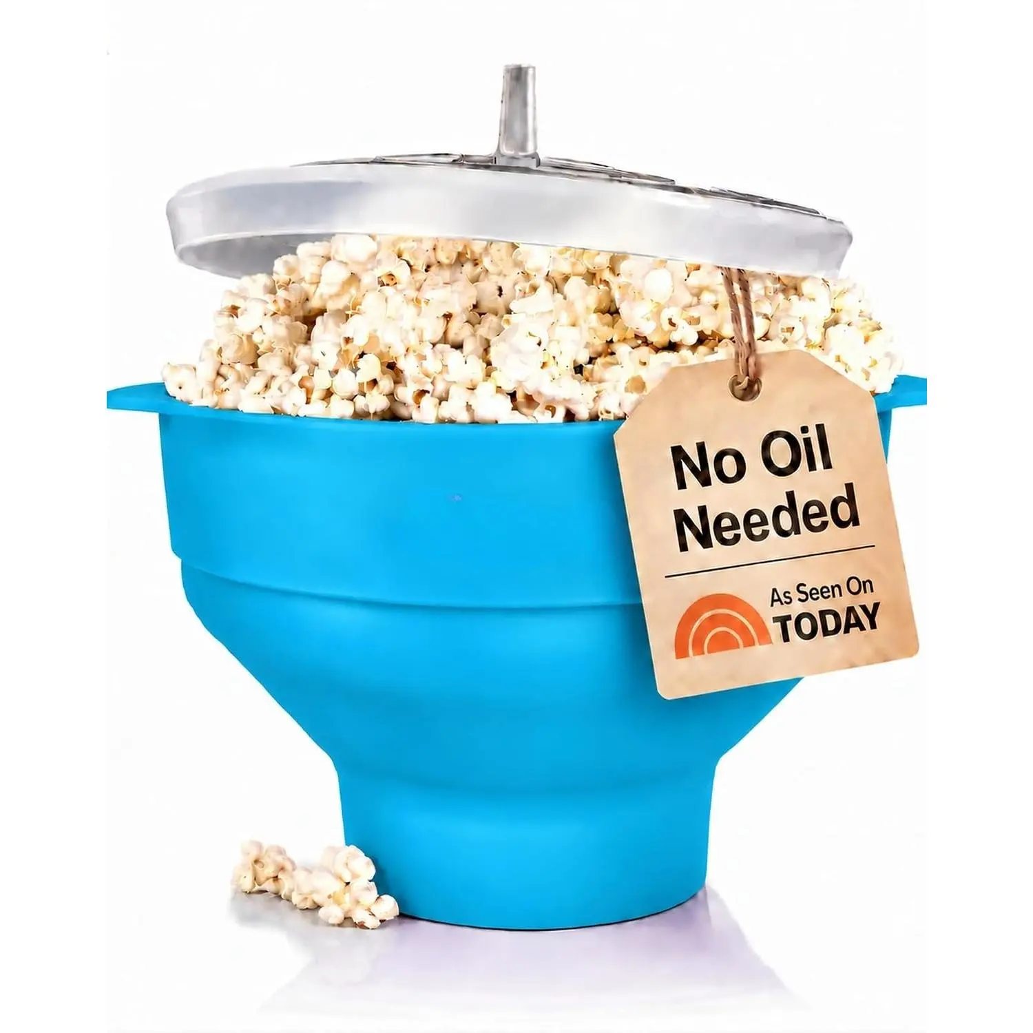 Electric Hot Air Popcorn Popper 16 Cup Oil Free Popcorn Maker Countertop Snack Machine for Home Kitchen Movie Night Family Parties Game Day Red breakfast home-use tray