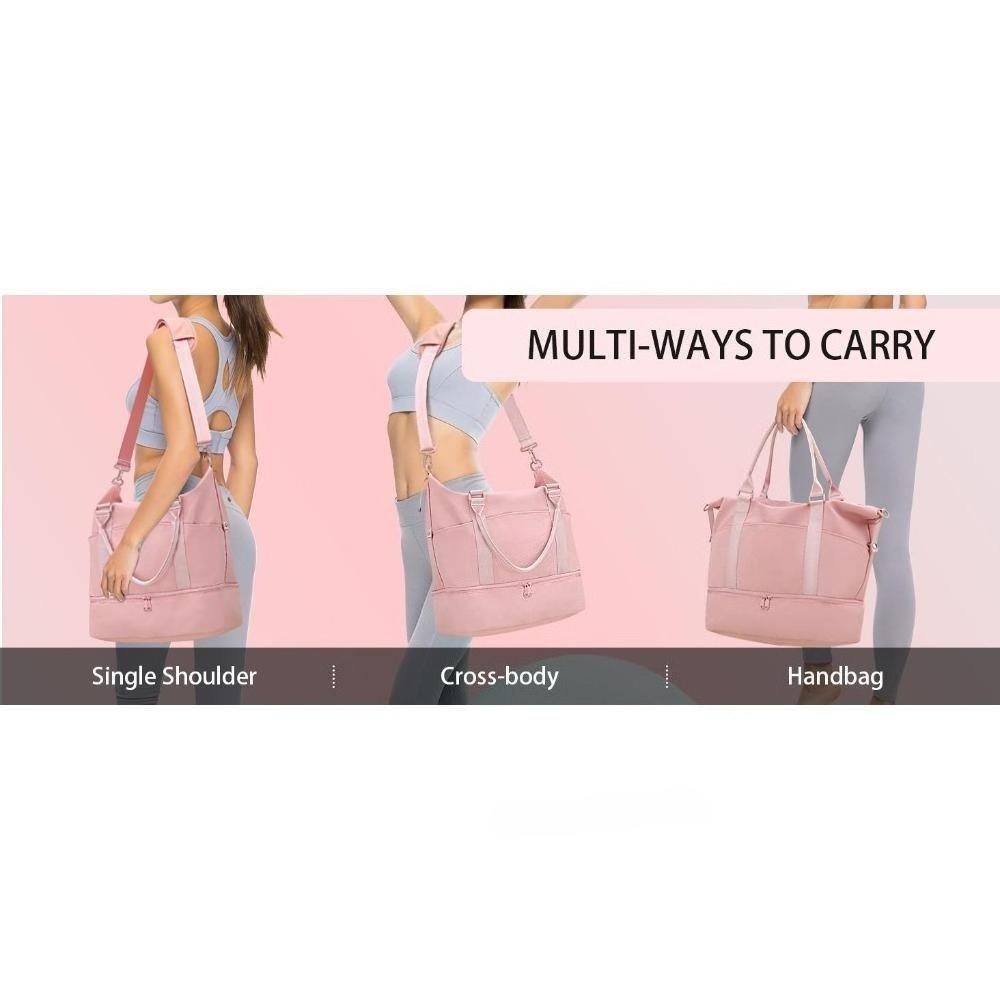 Weekender Travel Duffel Bag with Shoe Compartment & Toiletry Bag for Women, Carry-On Overnight Bag