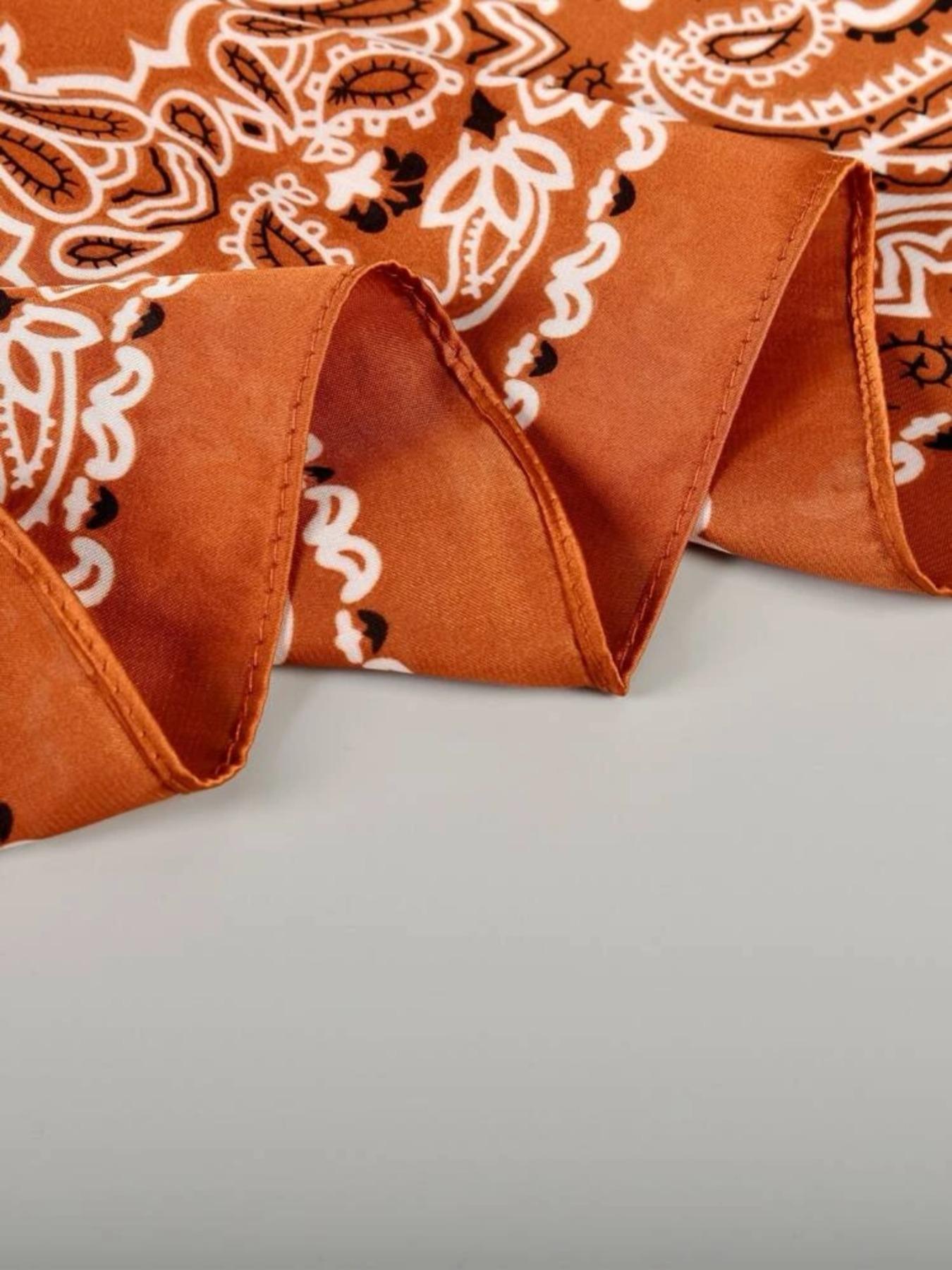 Women's Vintage Paisley Print Square Scarf, Scarf Head Wrap, Elegant Soft Satin Bandana for Women, Fashion Accessories for Daily Wear, Casual Soft Scarf, Vintage Print Headscarves