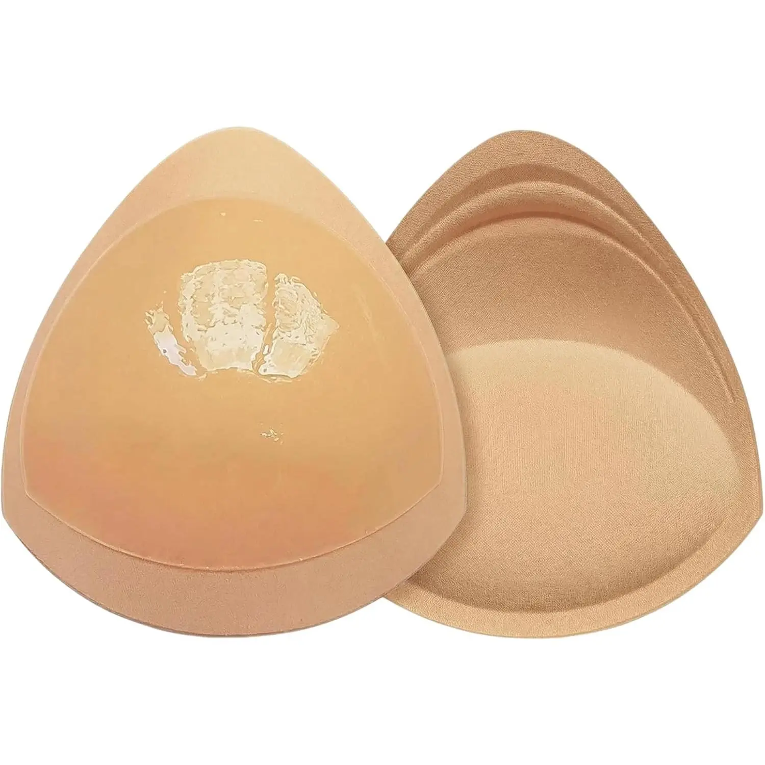 2 Pairs Silicone Triangle Self-Adhesive Bra Pads, Push Bra Inserts | Removable Breast Enhancers ,Waterproof Bra Fillers for Bikini Swimsuits Dresses (Skin Color)