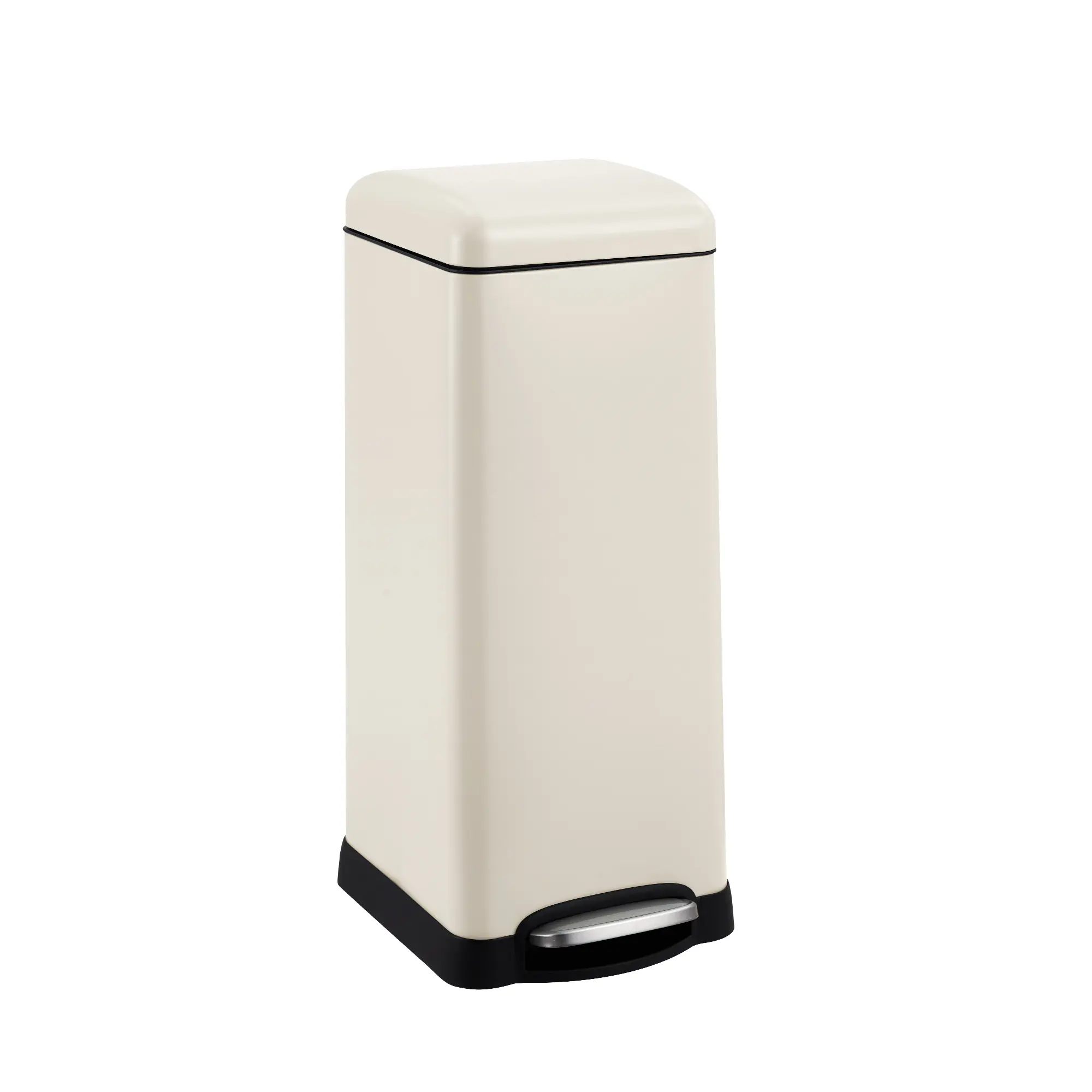 8 Gallon Kitchen Trash Can, Stainless Steel Rectangular Rubbish Bin with Removable Inner Bucket, Step Garbage Can for Dining Room, Bathroom